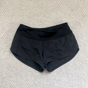 black lululemon speed up shorts